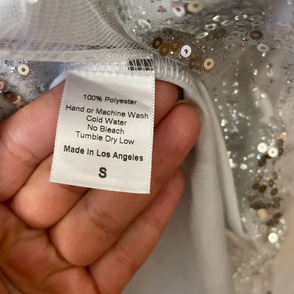 Lucy in the Sky Shimmering Silver Sequin Dress Size S - Picture 7 of 9